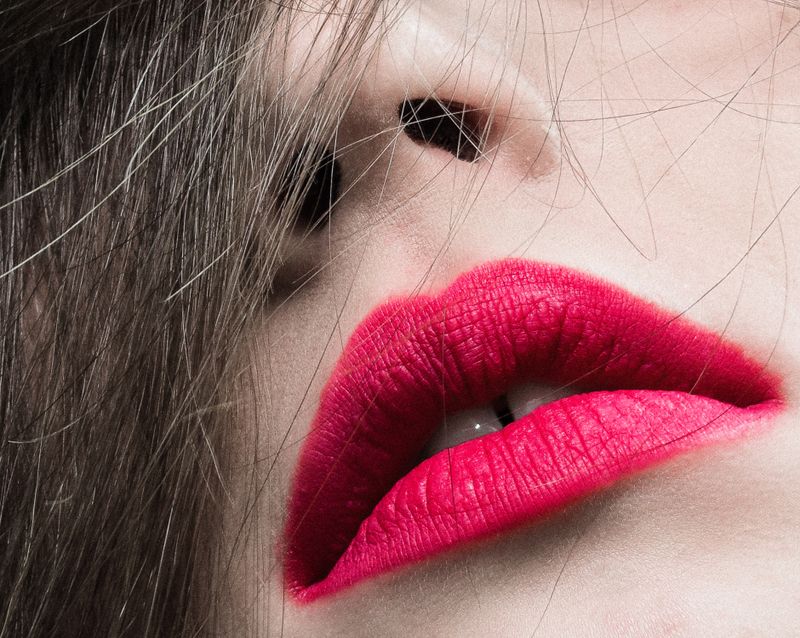 Bold red lipstick look